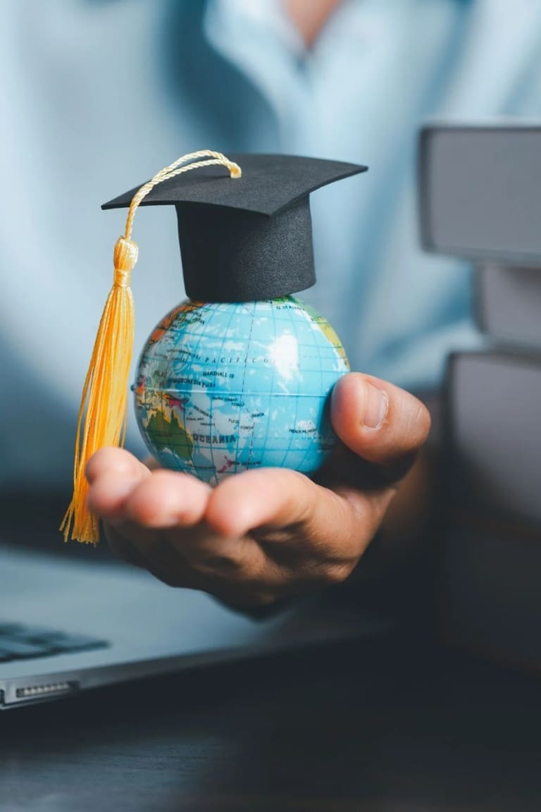 A student getting ready to leave and study abroad